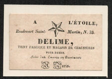 Maison Delime. A l'Etoile. ladies shoe store. circa 1835. Paris