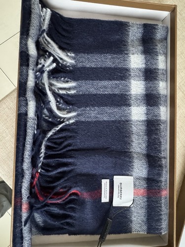 écharpe burberry bleue 100 - bleue, 100%