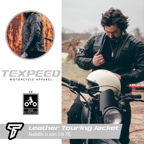 Veste moto cuir - de,