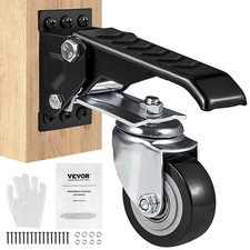 VEVOR Roulettes d'Établi Pivotantes 4 Roues Rétractables Robustes Charge 74,8 kg