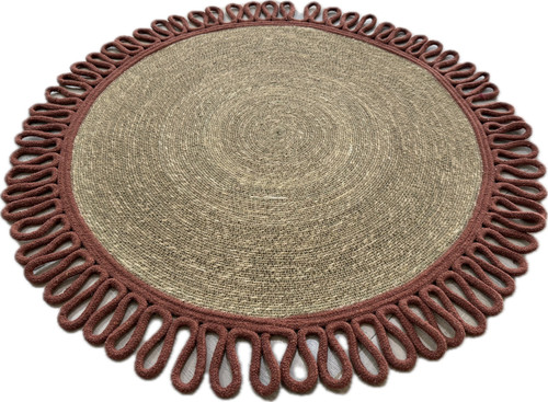 Tapis rond tissé - , main