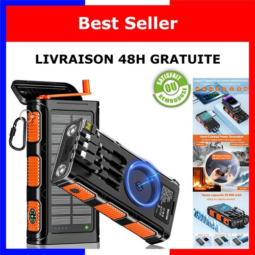 Batterie externe solaire 26800