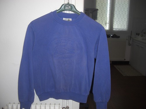 Pull vintage bleu lacoste - pull,