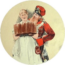 ALLEMAGNE - PRUSSIEN courtisant une SERVEUSE de CHOPES de BIÈRE- Gravure du 19e