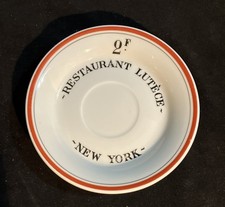 Lutece Restaurant New York City Tip Trinket Dish 2F Andre Soltner Red Border 5"