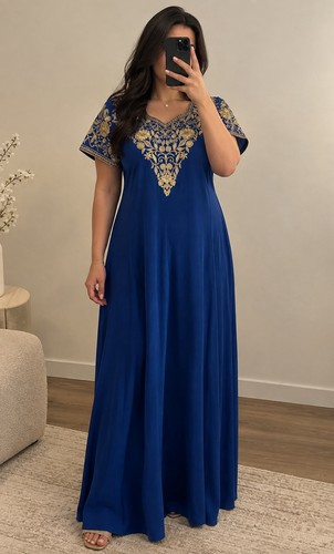 Robe longue femme bleu roi - , –