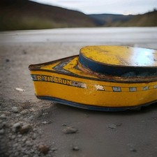 BISCUITS BRUN Grenoble - rare Boite ancienne tôle lithographiée BATEAU