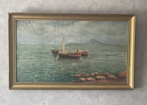 Tableau ancien marine huile - ancien,