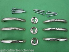 6 poignées 3 entrées chromé récent tiroirs cuisine classeur bureau large 10 cm 