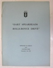 ROLLS ROYCE Dart Spearheads Airplane Aircraft Publicity Piece Magazine RP c1954