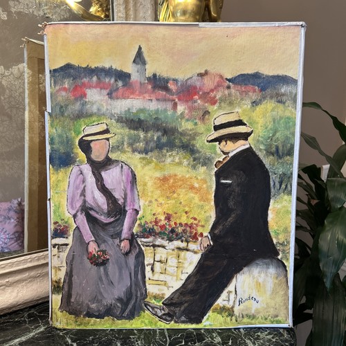 Tableau huile sur panneau - tableau,