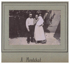 France, Montchat, Portrait de Monsieur Curta son épouse et un bébé, Vintage prin