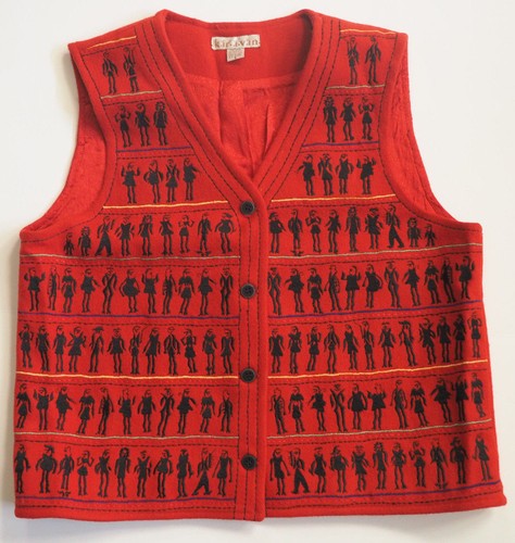 Karavan red boiled wool vest - karavan,