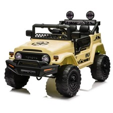 Voiture Électrique Pour Enfants 12V Avec Lumières Et LED USB Toyota Cruiser Sand