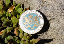 VINTAGE ENAMEL AUTOMOBILE CAR PIN / BUTTON # TOURING CLUB DE BELGIQUE BELGIUM