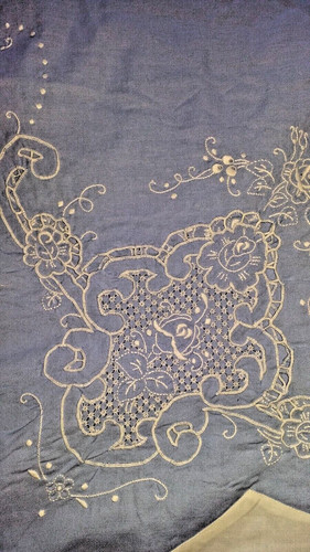 Old cotton sheet blue - old,