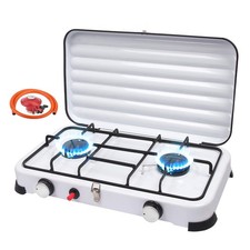 Rechaud Gaz 2 Feux Portable, 4.4KW Réchaud Gaz Camping Auto-Ignition pour Ext...