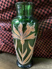 Petit Vase Verre Art Déco . Feuille D’or