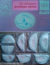 1 ou 2 BOITE(S) de 50 DISQUES PROTÈGE SEINS -  Coussins d'ALLAITEMENT - Tex Baby