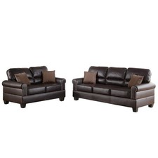 Poundex Furniture 2 Piece Faux