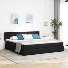 Lit avec rangement et LED avec matelas avec stockage Polyester Moderne vidaXL vi