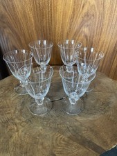 Daum France Orval 6 Verres À Vin Blanc Cristal Gravé H 11cm Bon État