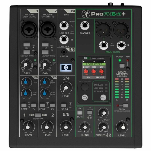 Mackie profx6v3 channel - profx6v3+, 6-channel