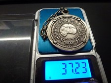 pièce de 500 francs Mohammed V,1956-1376,monture argent porte clef ancien