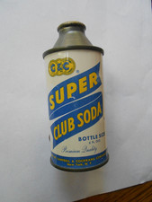 C&C cone top 6 oz soda can Super Club Cantrell & Cochrane