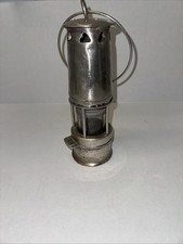Vintage Brass Spanish Coal Miner's  Lamp Light Guy's shield Chimney