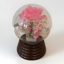 Vintage 80’s Kitch Musical and Spinating Animated Pink Glass Globe