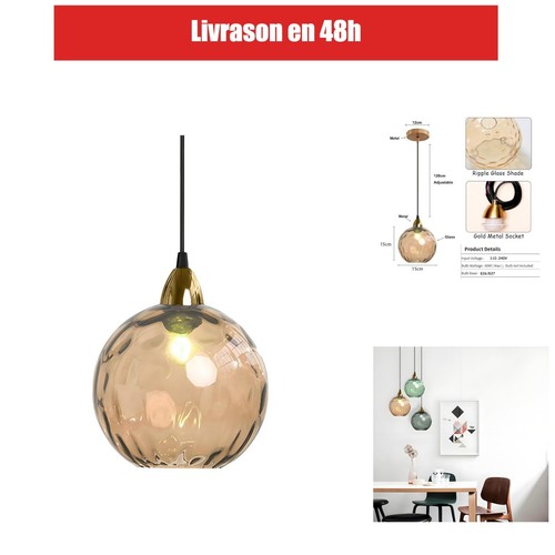 Lampe suspension sphérique - suspension,