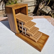 Antique Olive Wood Box, Cigarette Display Stand Vintage Decor...