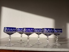 6 verres en cristal de couleur