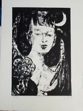 Yvette ALDE (1911-1967) RARE LITHO SIGNEE PERSONNAGE ECOLE PARIS MONTMARTRE 1960