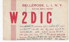QSL 1951 Bellerose New York      radio card