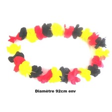 Collier Fleurs Belgique 60mm - Accessoire Supporter Football Diables Rouges Fun