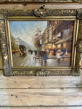 Huile Toile Encadrée Doré
