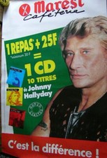 Johnny Hallyday - Cafeteria - Advertising Posters - 120 X 170 Approx