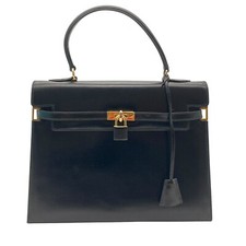 MORABITO Scala Top Handle Bag Black  Leather Formal Authentic 28cm