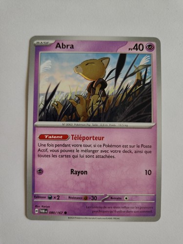 Carte pokémon abra 080 - carte, 080/167