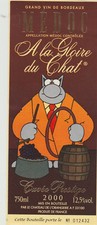 Geluck  le chat   etiquette de vin medoc  2000 cuvee prestige