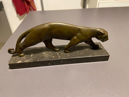 Panthère statuette bronze - panthère, en