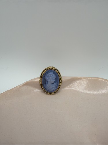 Broche camée bleue femme - camée,