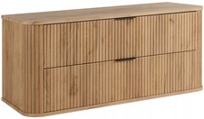 Meuble sous-lavabo salle de bain ELEGANCE 120 cm façade rainurée chêne