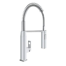 Grohe 31401000 Eurocube SingleHandle Pull-Down SemiPro Kitchen Faucet, Starlight