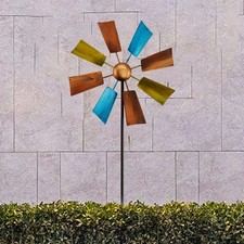 Moulin à vent fleuri en fer