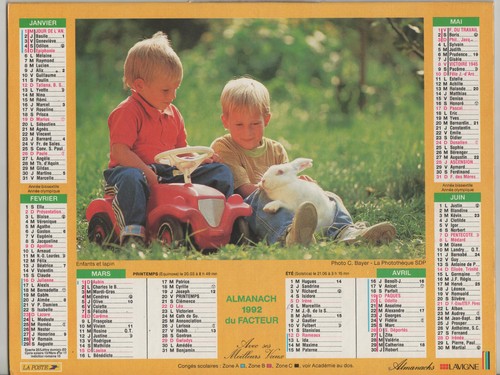 1991 calendrier des postes - 1991,