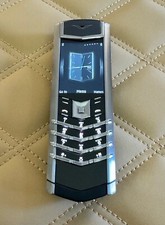 VERTU Signature S Stainless Steel Black Calf Leather Global GSM Luxury Phone