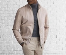 Glacial Mode Compatible Avec : Décontracté Daim Beige Blouson Style Cuir pour